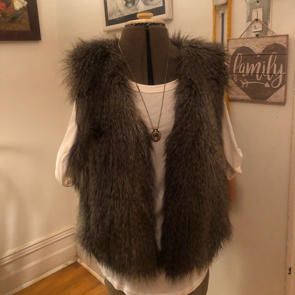 Ann Taylor faux fur vest